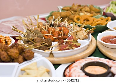 A Table Spread With Delicious Finger Foods