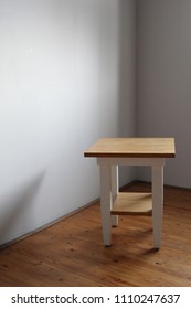 table in studio with shadows