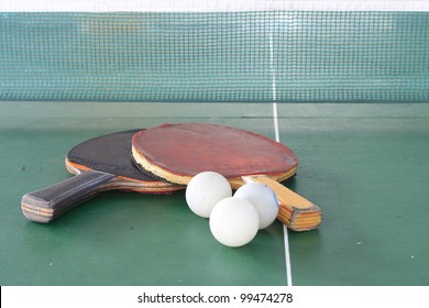 Table Tennis Ball And Net