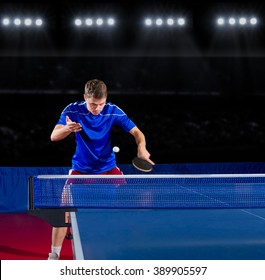 Table Tennis Player At Sports Hall