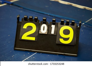 Table Tennis Scoreboard On Table