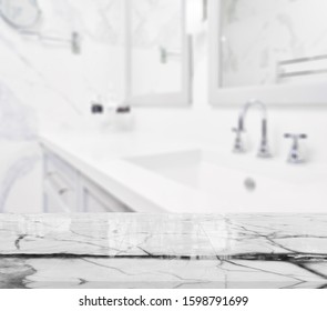 Table Top And Blur Bathroom Of The Background - Shutterstock ID 1598791699