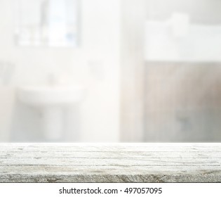 Table Top And Blur Bathroom Of The Background - Shutterstock ID 497057095