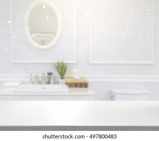 Table Top And Blur Bathroom Of The Background - Shutterstock ID 497800483