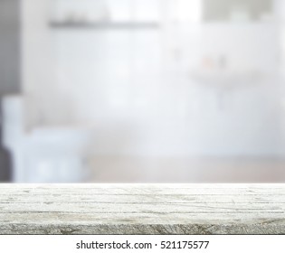 Table Top And Blur Bathroom Of The Background - Shutterstock ID 521175577