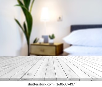 Table Top And Blur Bedroom of The Background