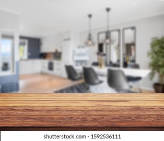 Table Top And Blur Interior of Background - Shutterstock ID 1592536111