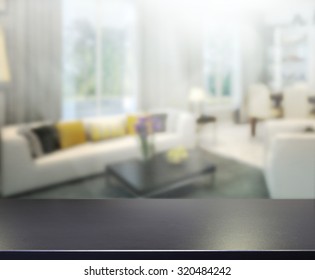 Table Top And Blur Interior of Background - Shutterstock ID 320484242