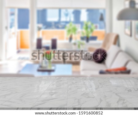 Table Top And Blur Interior of Background