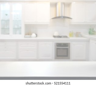 Table Top And Blur Kitchen Room Of The Background - Shutterstock ID 521554111