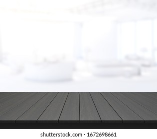 Table Top And Blur Living Room Of The Background