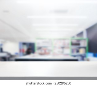 Table Top And Blur Office Of The Background