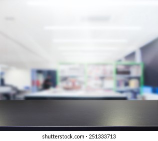 Table Top And Blur Office Of The Background