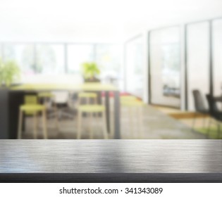 Table Top And Blur Office Of The Background