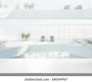 Empty Marble Top Table Blurred Bathroom Stock Photo (Edit Now) 666466906