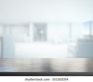 Table Top And Blur Office Of The Background