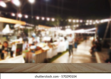 Table Top And Blur restaurant of The night market Background                                                    - Powered by Shutterstock
