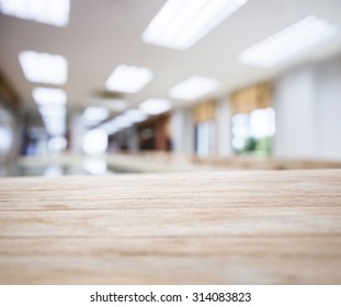 Table Top With Blurred Office Space Interior