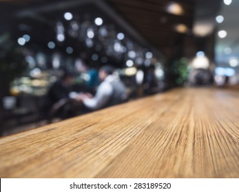 Table Top Counter Bar Restaurant Background With People