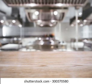 Table Top Counter With Blurred Kitchen Background 