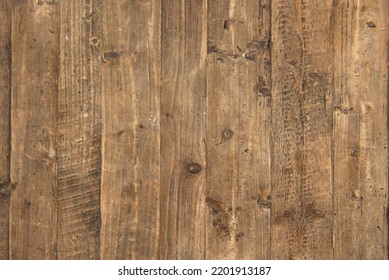 Table Top Made Of Raw Wood Planks. Vector Wood Background Texture