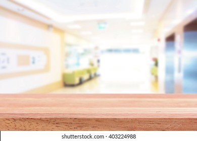 Table Top On Blur Hospital - For Montage Or Display Product