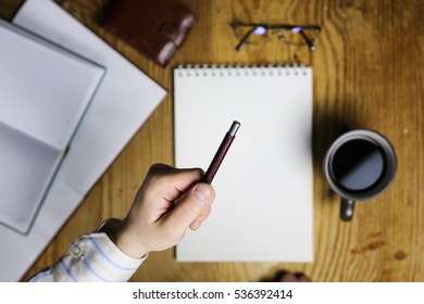 table write hand office view
