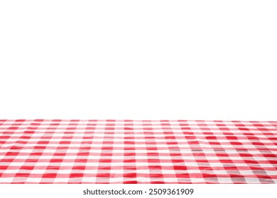 Tablecloth with checkered pattern isolated on white