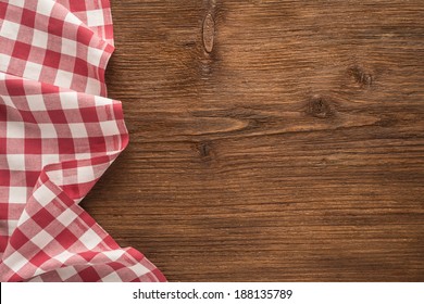 Tablecloth textile on wooden background   - Shutterstock ID 188135789