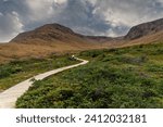 Tablelands in Gros Morne National Park, a Canadian national park and World Heritage Site in Newfoundland. An area of exposed earth