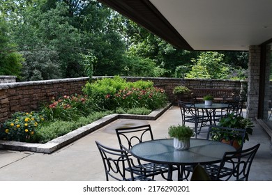 Tables And Chairs On A Restaurant Patio