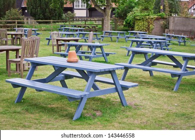 Tables And Chairs In A Pub Garden In England