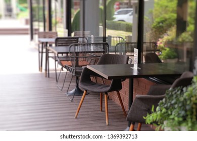 Tables and chairs in restaurants