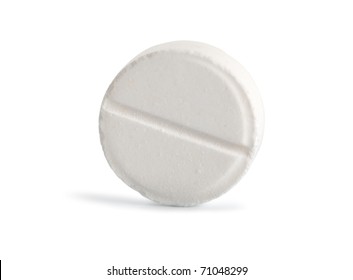 Tablet Aspirin Isolated On A White Background (Path)