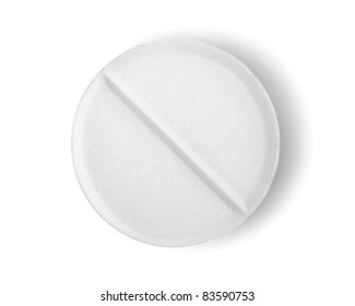 Tablet Aspirin Isolated On A White Background Path