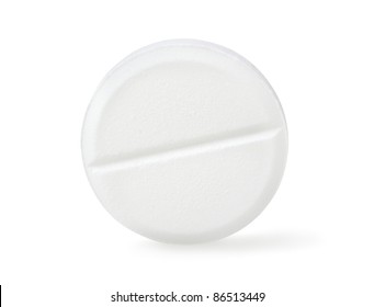 Tablet Aspirin Isolated On A White Background Path