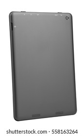 Tablette schwarz auf weißem Hintergrund, einzeln auf Siebseite