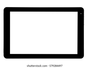 Tablette schwarz-silbernes Metall auf weißem Hintergrund, ausg. einzeln auf Siebseite