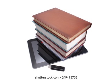 tablet and books