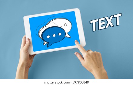 Tablet Chat Bubble Message Social Media Graphic