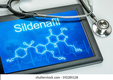 Tablet With The Chemical Formula Of Sildenafil