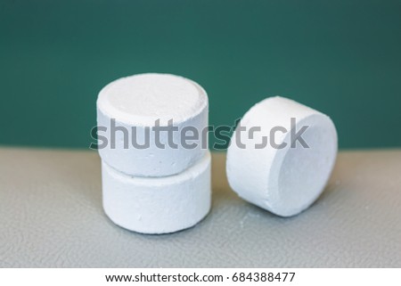tablet of chlorine or bromide for mainteance of water quality of home spa