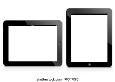 tablet computer isolated on black background - Shutterstock ID 99347093
