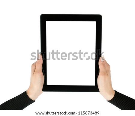  tablet computer. Isolated over white background.