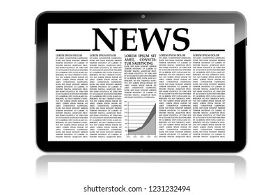 Tablet Computer with Newspaper