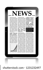 Tablet Computer with Newspaper