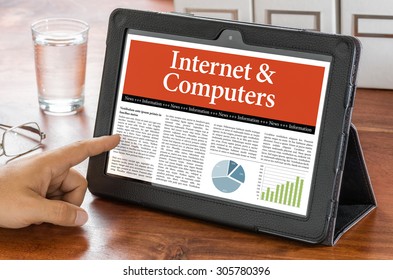 A tablet computer on a desk - Internet and Computers