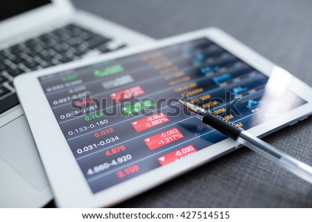 Tablet computer with stock exchange data