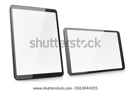 Tablet computers, isolated on white background