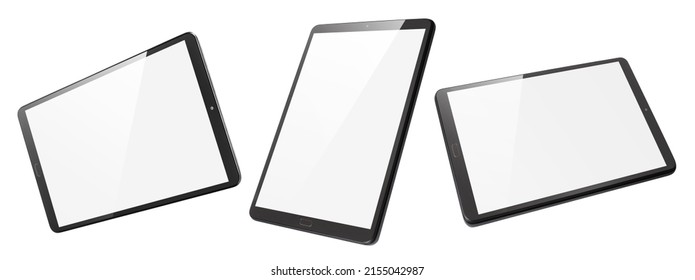 Tablet computers set, isolated on white background - Shutterstock ID 2155042987